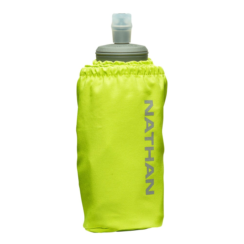 Nathan Pinnacle Soft Flask Handheld 18oz - BlackToe Running#colour_finish-lime-reflective-silver