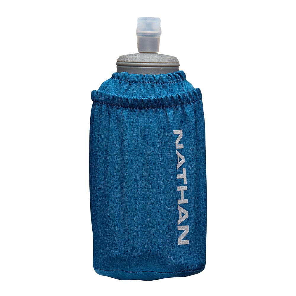 Nathan Pinnacle Soft Flask Handheld 18oz - BlackToe Running#colour_sailor-blue-reflective-silver