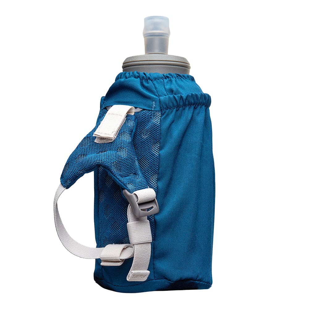 Nathan Pinnacle Soft Flask Handheld 18oz - BlackToe Running#colour_sailor-blue-reflective-silver
