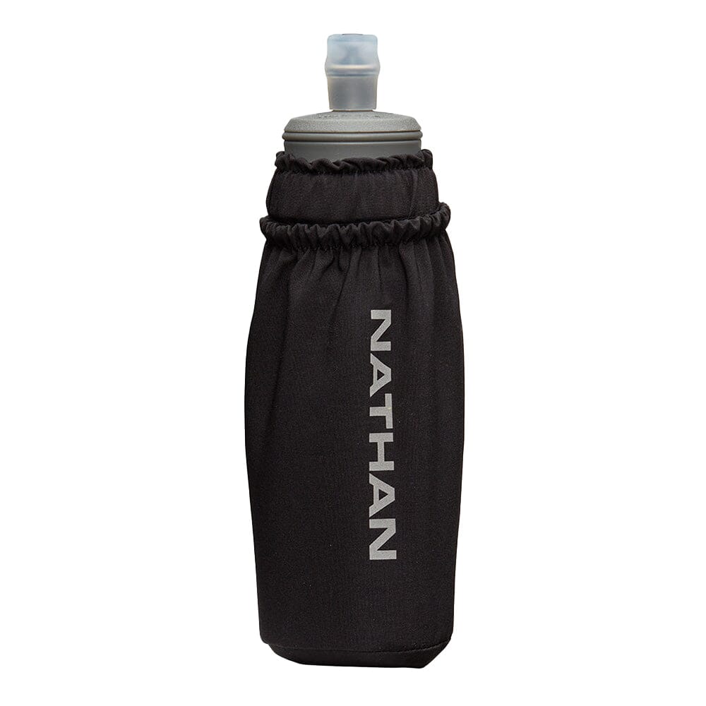 Nathan Pinnacle Soft Flask Handheld 14oz - BlackToe Running#colour_black-reflective-silver