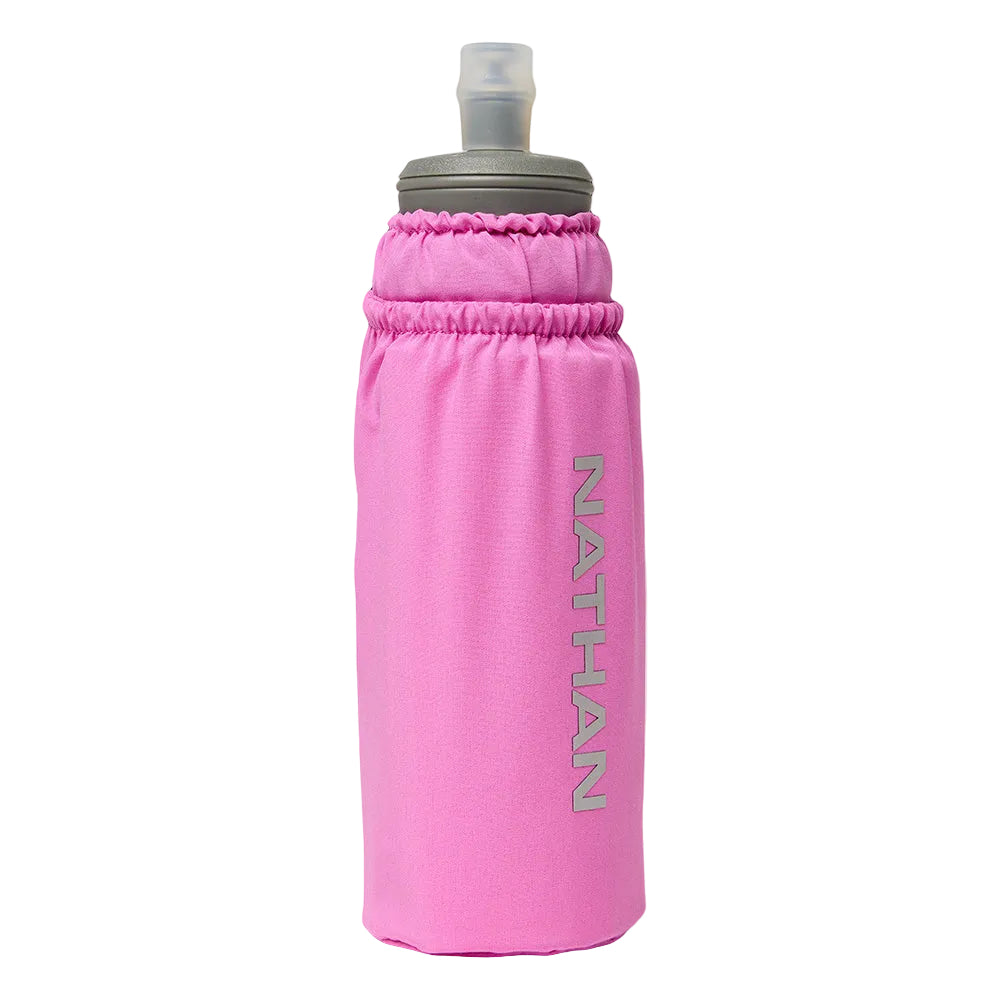 Nathan Pinnacle Soft Flask Handheld 14oz - BlackToe Running#colour_fuchsia-reflective-silver