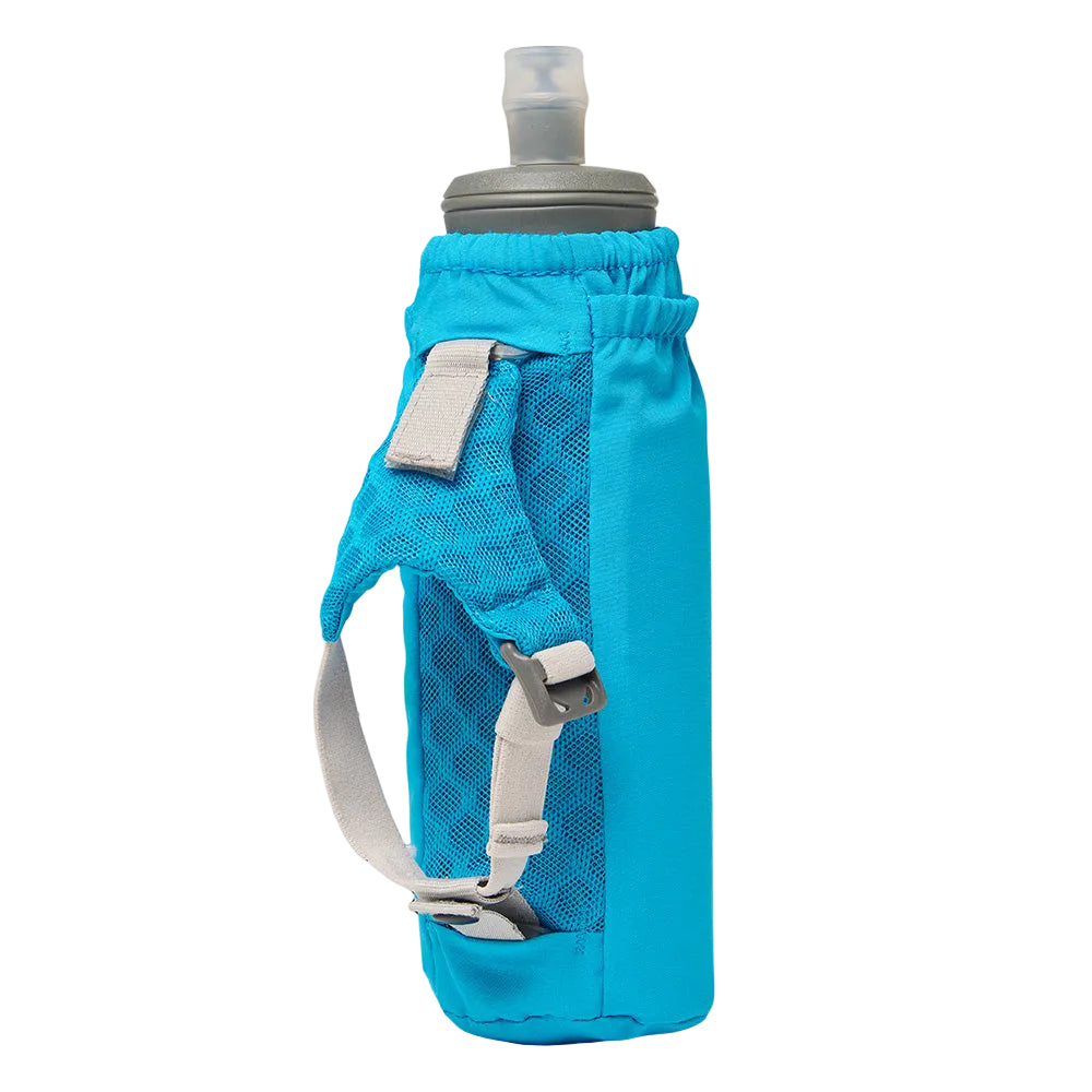 Nathan Pinnacle Soft Flask Handheld 14oz - BlackToe Running#colour_electric-blue-reflective-silver