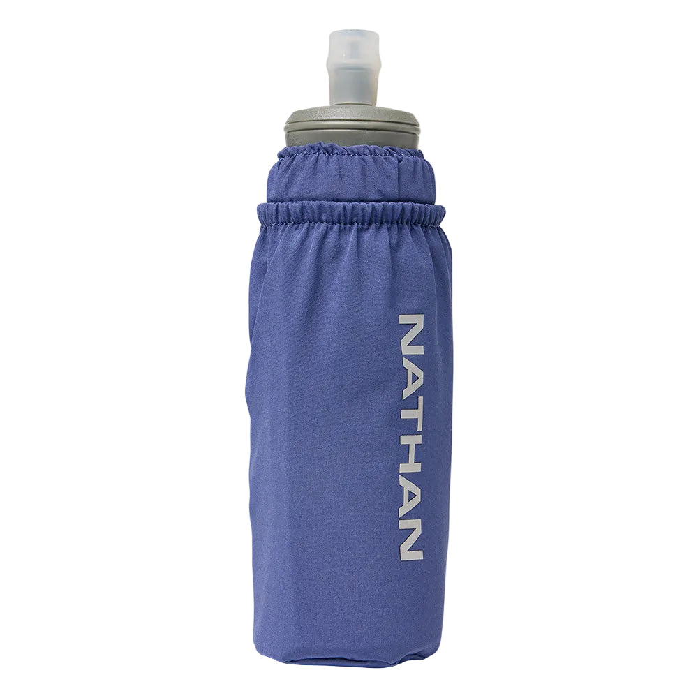 Nathan Pinnacle Soft Flask Handheld 14oz - BlackToe Running#colour_indigo-reflective-silver