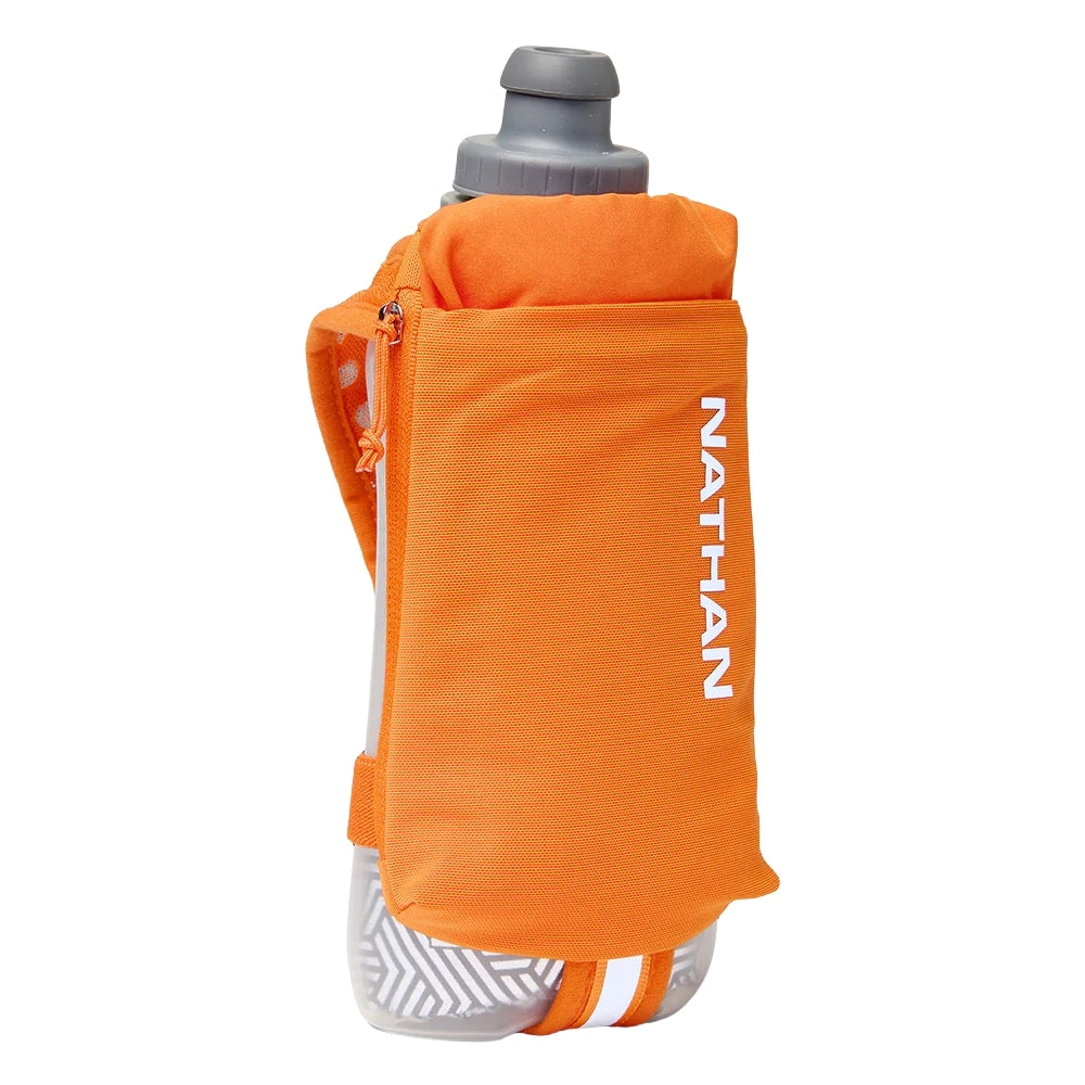 Nathan SpeedDraw 2 Insulated Flask 18oz - BlackToe Running#colour_orange-blaze-reflective-silver