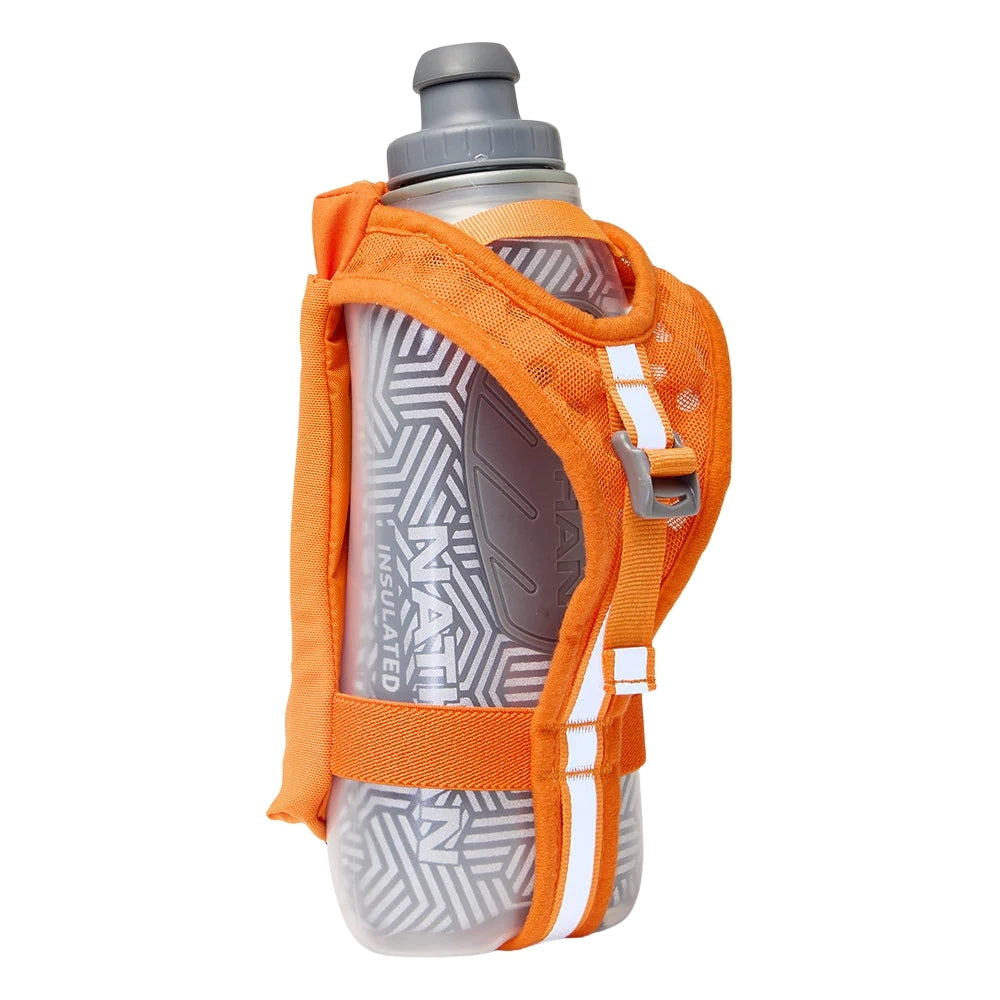 Nathan SpeedDraw 2 Insulated Flask 18oz - BlackToe Running#colour_orange-blaze-reflective-silver