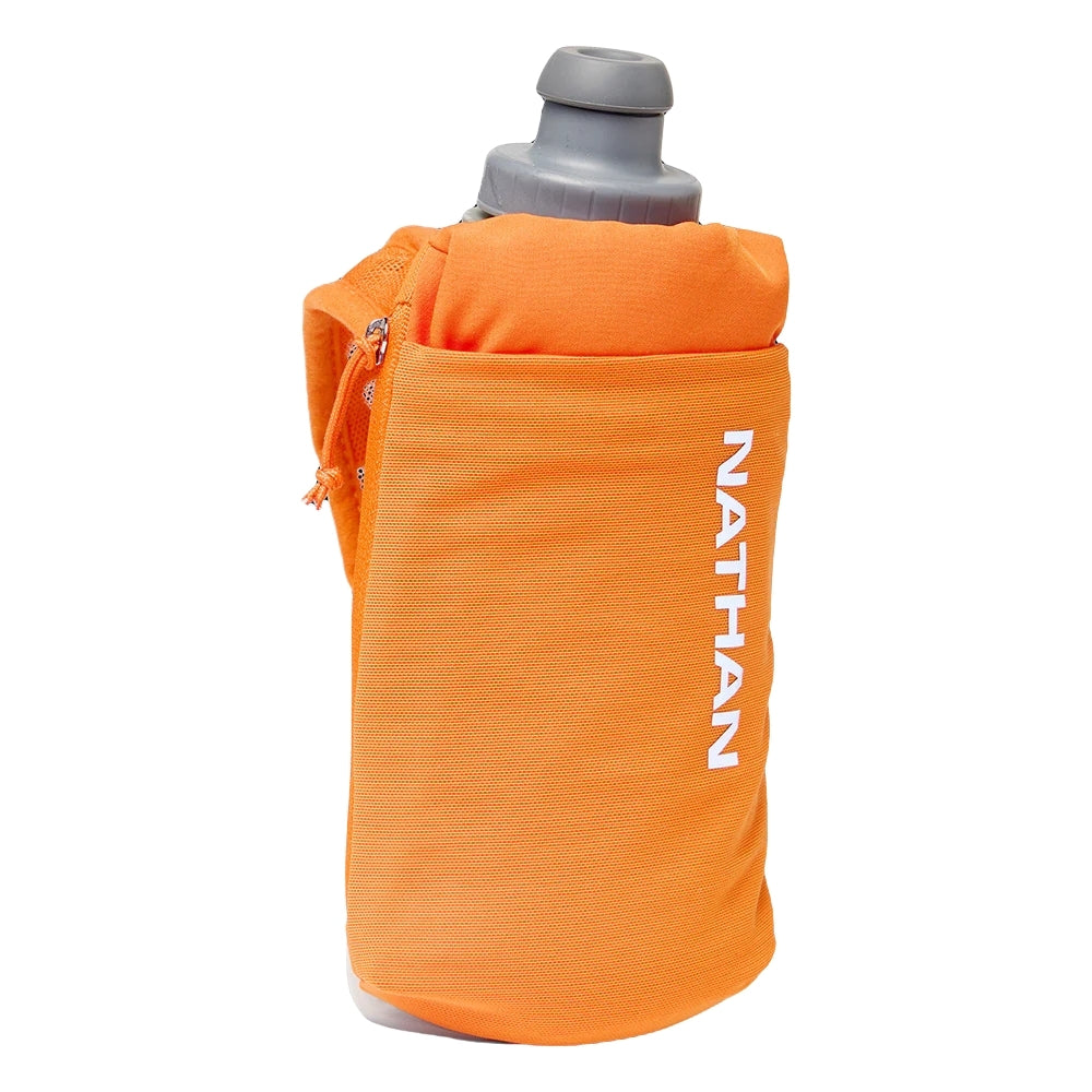 Nathan SpeedDraw 2 Insulated Flask 12oz - BlackToe Running#colour_orange-blaze-reflective-silver