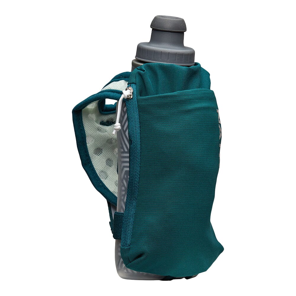 Nathan SpeedDraw 2 Insulated Flask 12oz - BlackToe Running#colour_deep-teal-reflective-silver