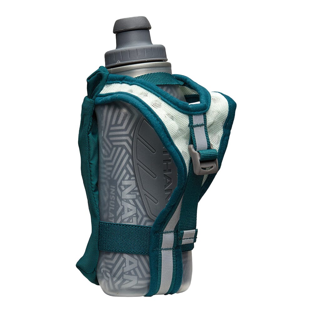 Nathan SpeedDraw 2 Insulated Flask 12oz - BlackToe Running#colour_deep-teal-reflective-silver