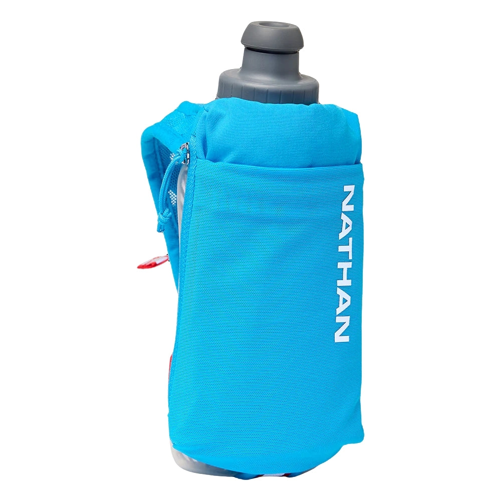 Nathan SpeedDraw 2 Insulated Flask 12oz - BlackToe Running#colour_electric-blue-reflective-silver