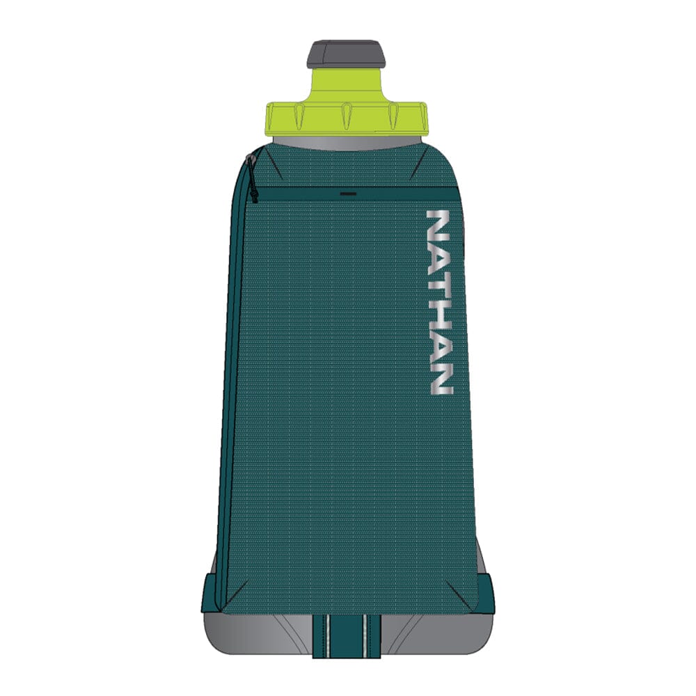 Nathan SpeedDraw 2 Flask 22oz - BlackToe Running#colour_deep-teal-reflective-silver