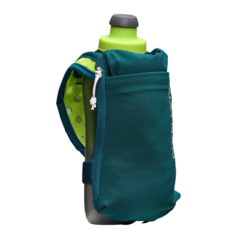 Nathan SpeedDraw 2 Flask 18oz - BlackToe Running#colour_deep-teal-reflective-silver