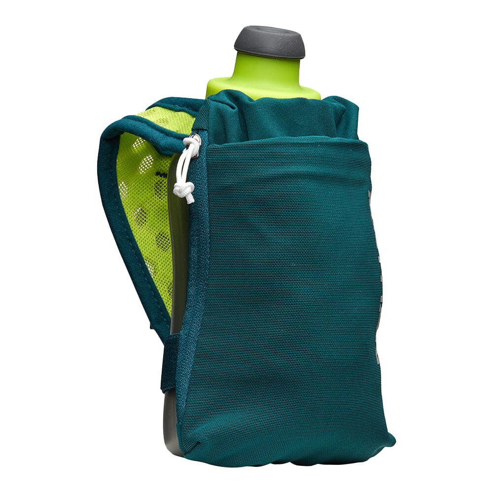 Nathan SpeedDraw 2 Flask 12oz - BlackToe Running#colour_deep-teal-reflective-silver