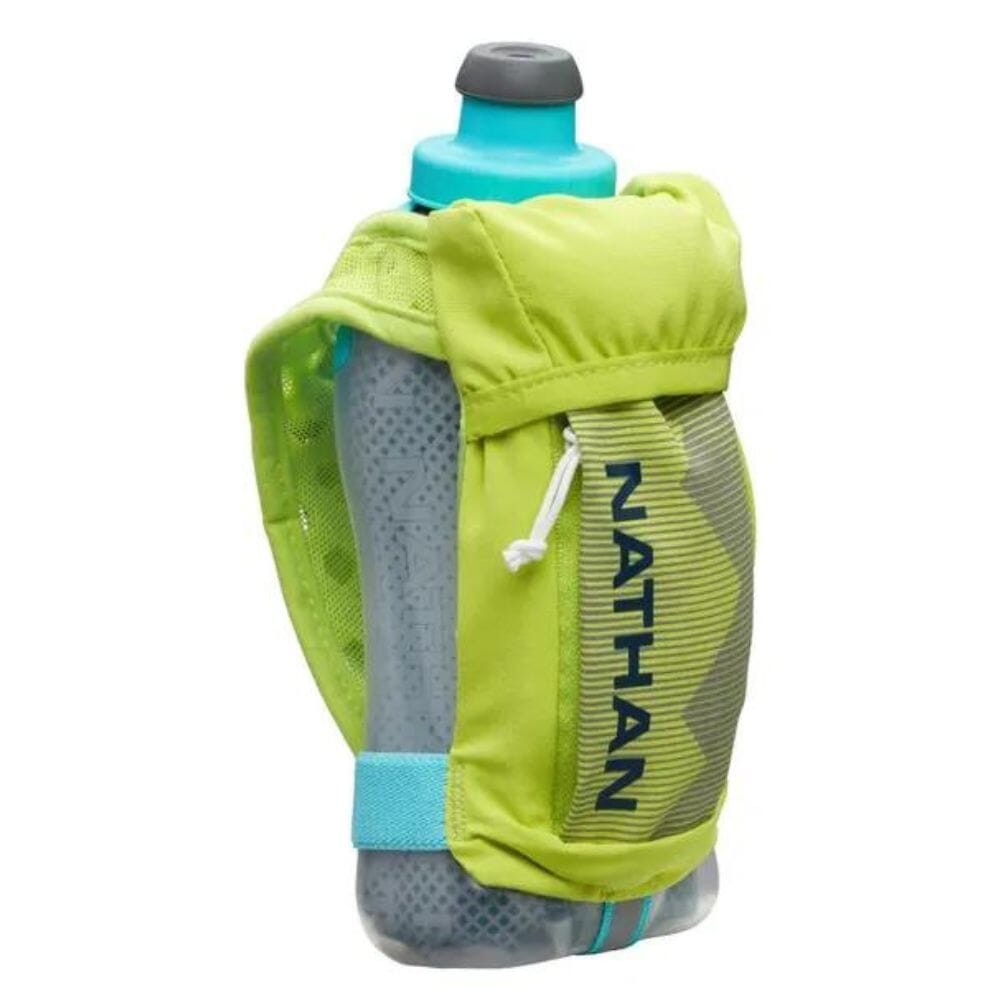 Nathan Quick Squeeze Plus Insulated 12oz - BlackToe running#finish-lime-state-blue