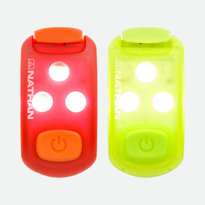 Nathan Strobelight LED Safety Light Clip - 2 Pack - BlackToe Running#colour_ribbon-red-safety-yellow
