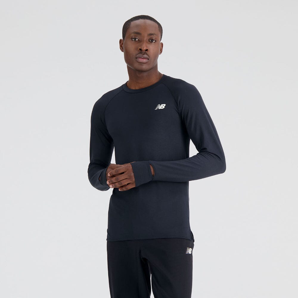 New Balance Men's Q Speed 1NTRO Long Sleeve - BlackToe Running#colour_black