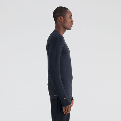 New Balance Men's Q Speed 1NTRO Long Sleeve - BlackToe Running#colour_black