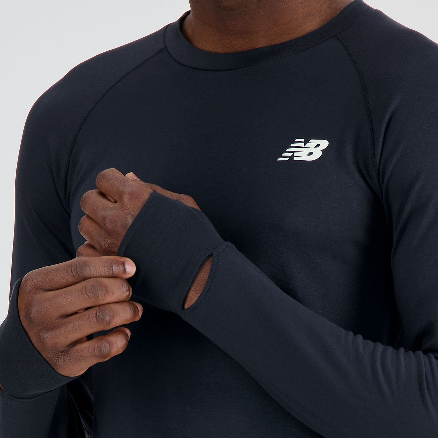 New Balance Men's Q Speed 1NTRO Long Sleeve - BlackToe Running#colour_black