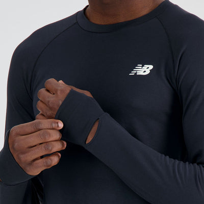 New Balance Men's Q Speed 1NTRO Long Sleeve - BlackToe Running#colour_black