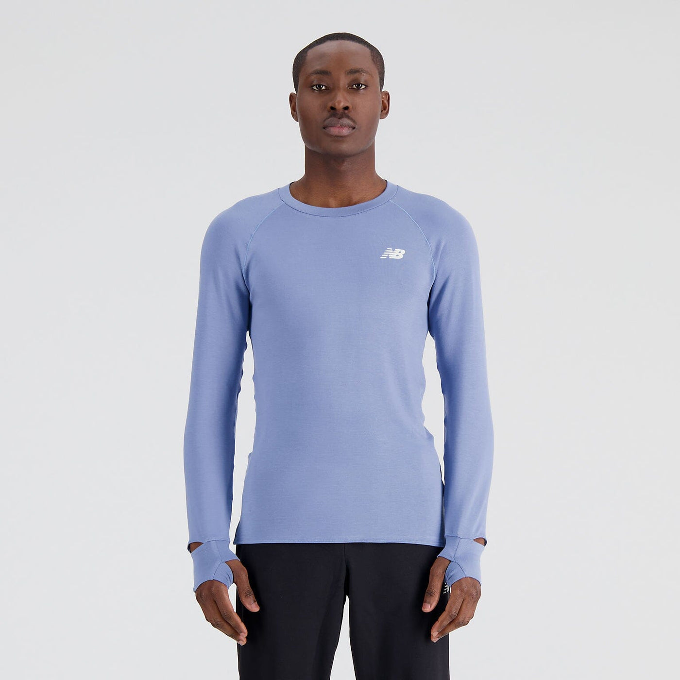 New Balance Men's Q Speed 1NTRO Long Sleeve - BlackToe Running#colour_mercury-blue