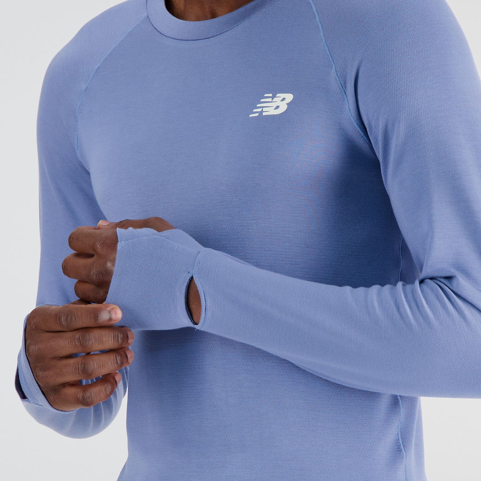 New Balance Men's Q Speed 1NTRO Long Sleeve - BlackToe Running#colour_mercury-blue