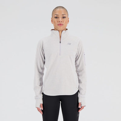 New Balance Women's Heat Grid Half Zip - BlackToe Running#colour_grey-violet-heather