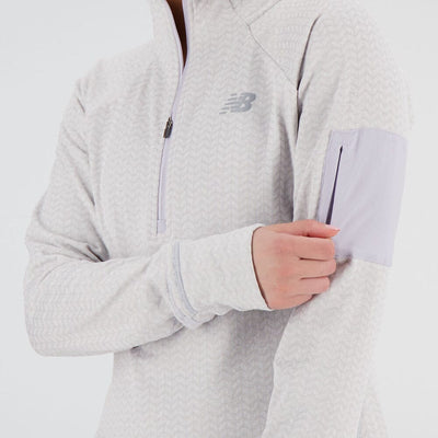 New Balance Women's Heat Grid Half Zip - BlackToe Running#colour_grey-violet-heather