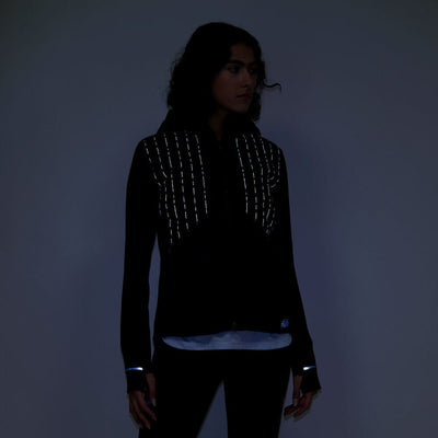 New Balance Women's Impact Run Luminous Heat Jacket - BlackToe Running#colour_black