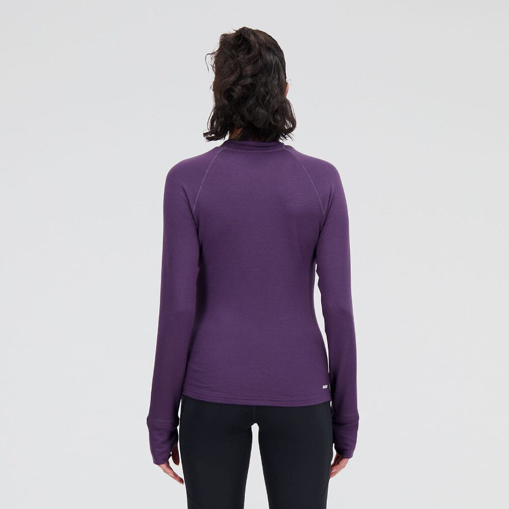 New Balance Women's Q Speed 1NTRO Long Sleeve - BlackToe Running#colour_interstellar