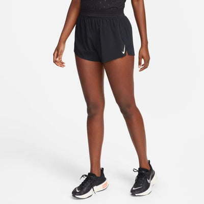 Nike Women's AeroSwift Dri-FIT ADV Mid-Rise Brief-Lined Running Shorts - BlackToe Running#colour_black