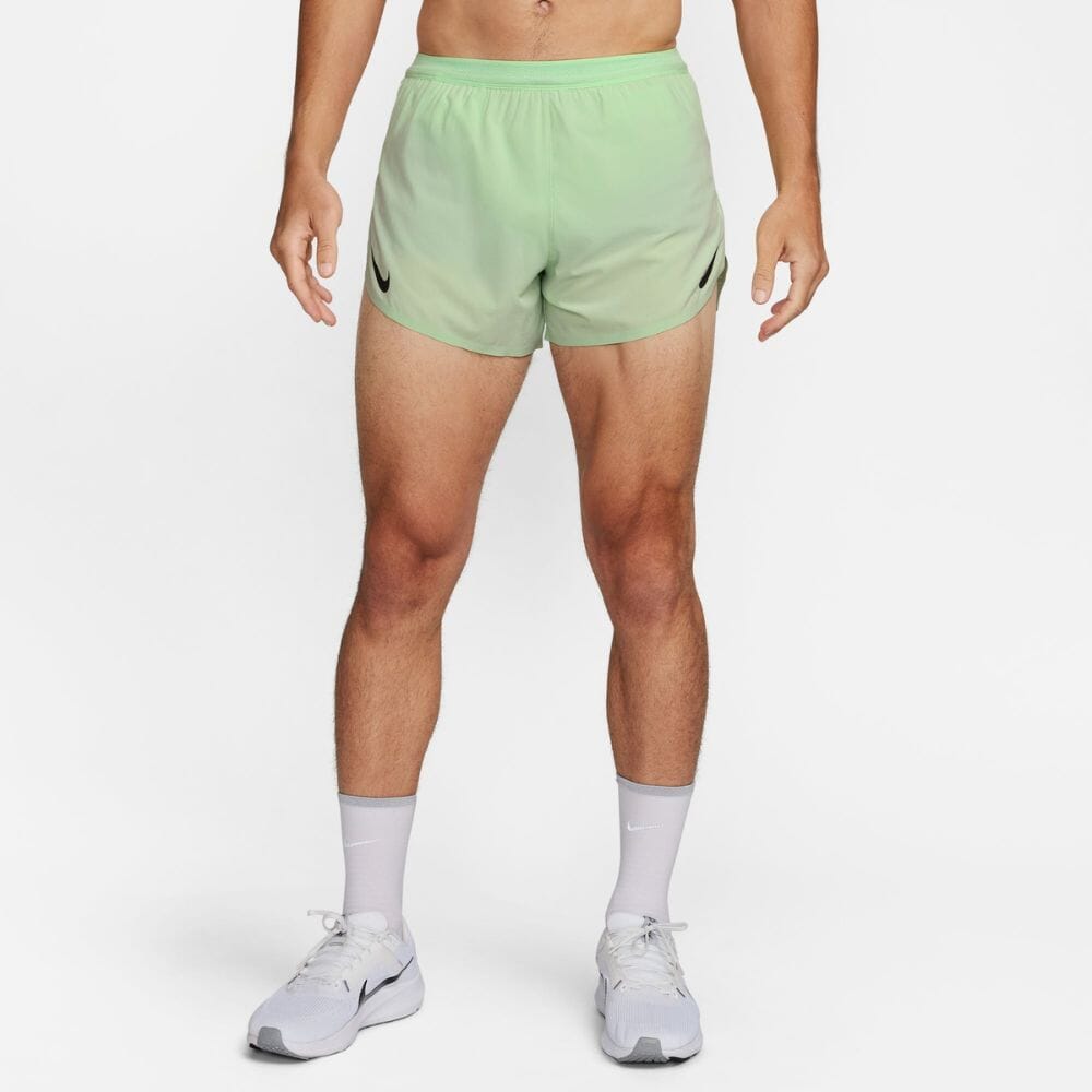 Nike Men's AeroSwift Dri-FIT ADV 4" Brief-Lined Running Shorts- BlackToe Running - #colour_vapor-green-black