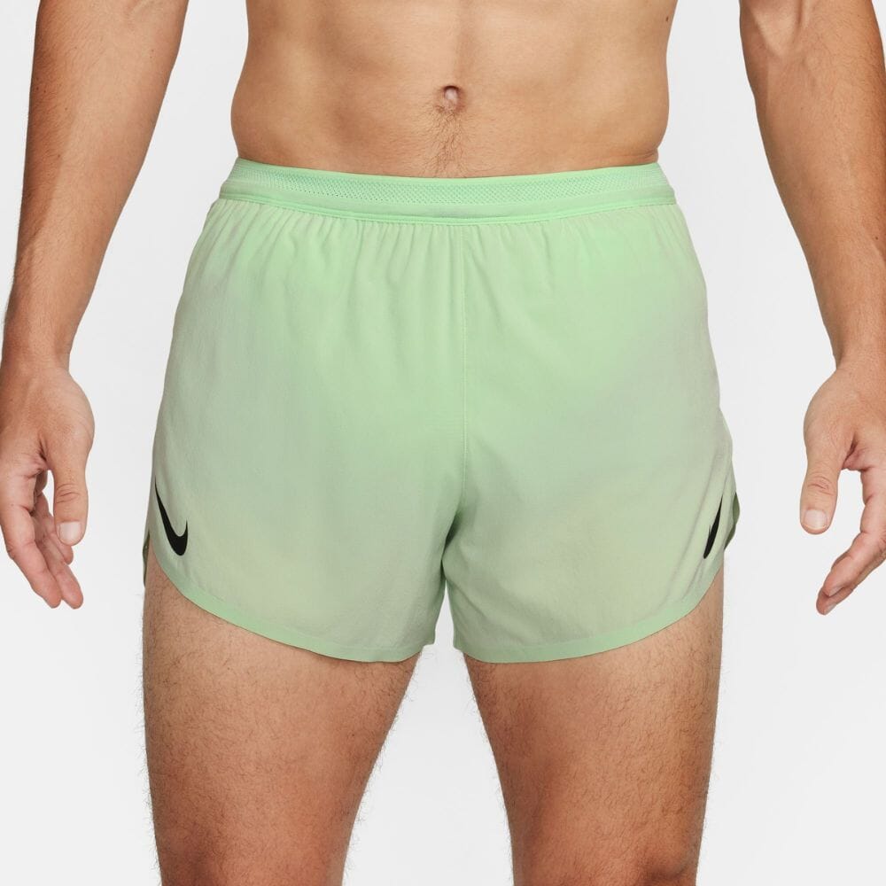 Nike Men's AeroSwift Dri-FIT ADV 4" Brief-Lined Running Shorts- BlackToe Running - #colour_vapor-green-black