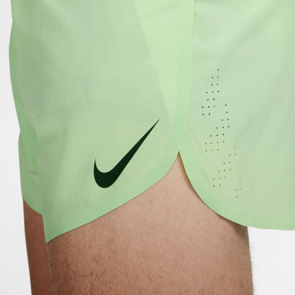 Nike Men's AeroSwift Dri-FIT ADV 4" Brief-Lined Running Shorts- BlackToe Running - #colour_vapor-green-black