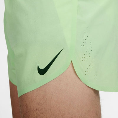 Nike Men's AeroSwift Dri-FIT ADV 4" Brief-Lined Running Shorts- BlackToe Running - #colour_vapor-green-black