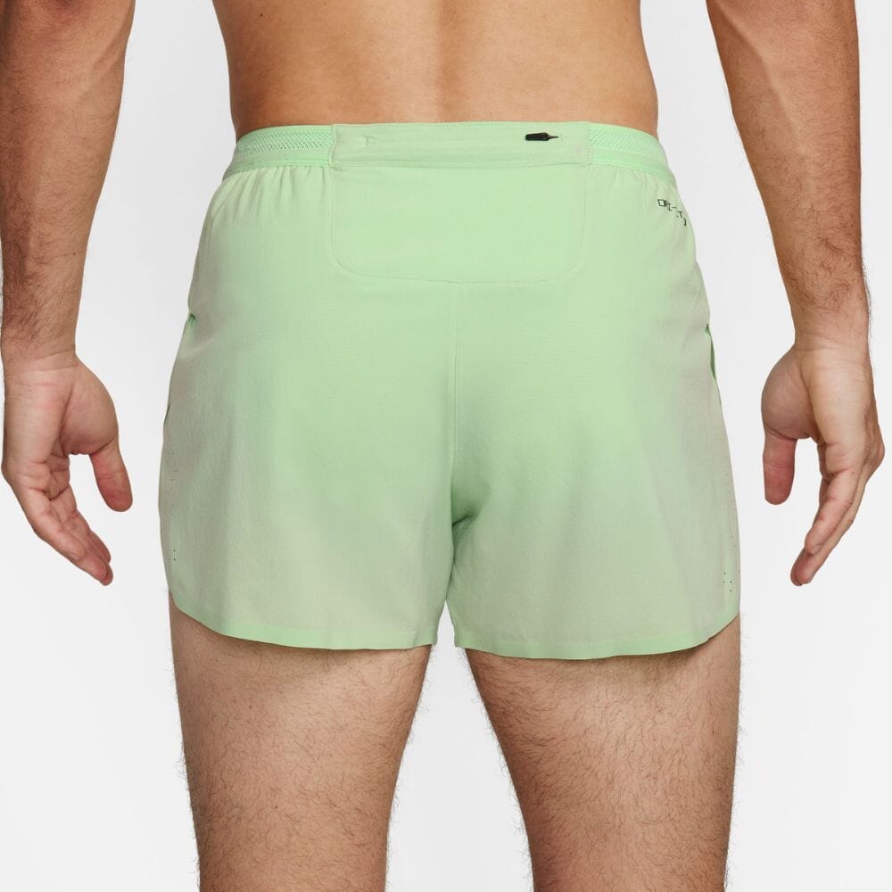 Nike Men's AeroSwift Dri-FIT ADV 4" Brief-Lined Running Shorts- BlackToe Running - #colour_vapor-green-black