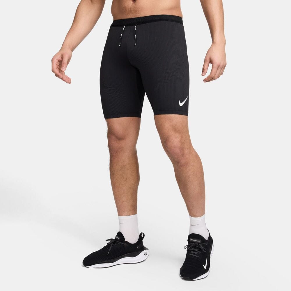 Nike Men's AeroSwift Dri-FIT ADV Running 1/2-Length Tights- BlackToe Running - #colour_black-summit-white