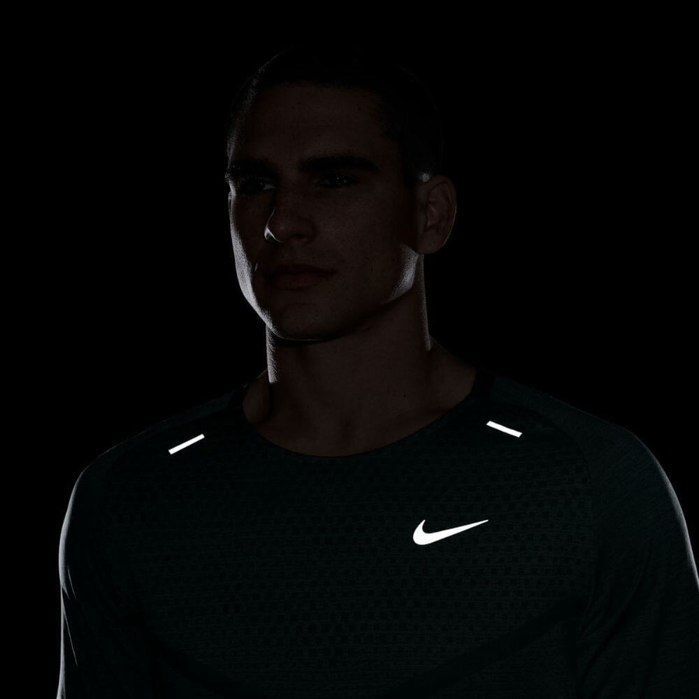 Nike Men's Dri-FIT ADV Techknit Ultra Short Sleeve Men's Tops - BlackToe Running#colour_vintage-green-bicoastal-heather