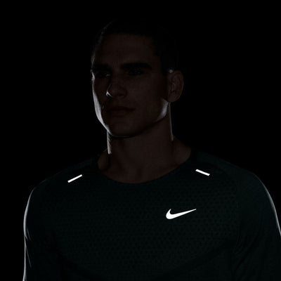 Nike Men's Dri-FIT ADV Techknit Ultra Short Sleeve Men's Tops - BlackToe Running#colour_vintage-green-bicoastal-heather