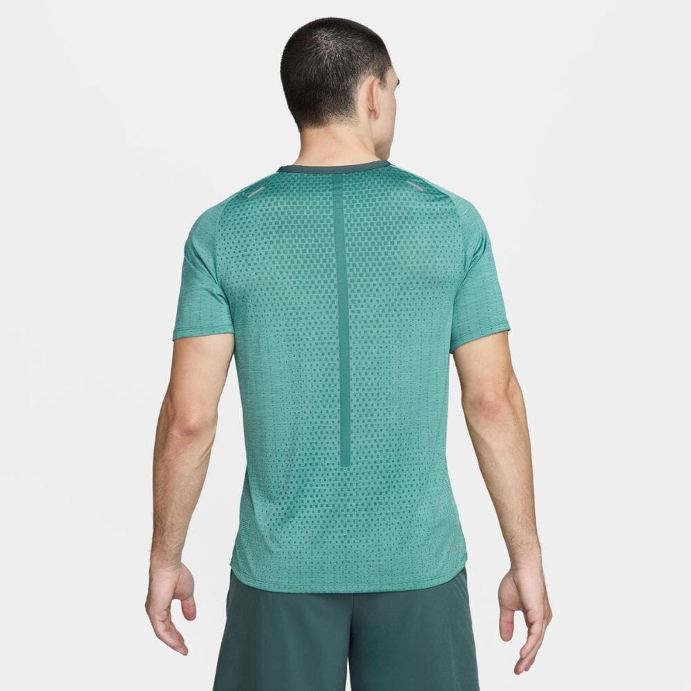 Nike Men's Dri-FIT ADV Techknit Ultra Short Sleeve Men's Tops - BlackToe Running#colour_vintage-green-bicoastal-heather