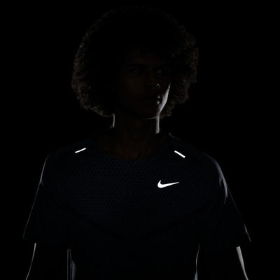 Nike Men's Dri-FIT ADV Techknit Ultra Short Sleeve Men's Tops - BlackToe Running#colour_star-blue-reflective-silver