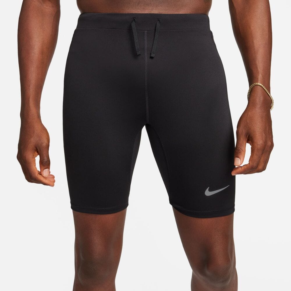 Nike Men's Fast Dri-FIT Brief-Lined Running 1/2-Length Tights- BlackToe Running - #colour_black-reflective-silver