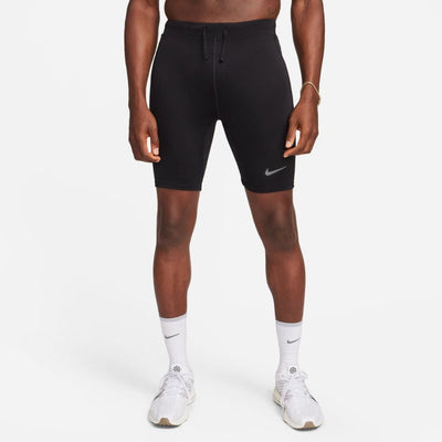 Nike Men's Fast Dri-FIT Brief-Lined Running 1/2-Length Tights- BlackToe Running - #colour_black-reflective-silver
