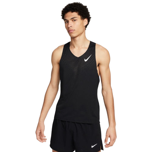Nike Men's AeroSwift Dri-FIT ADV Running Singlet- BlackToe Running - #colour_black