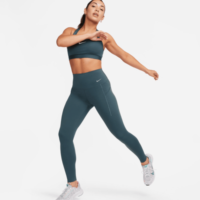 Nike Women's Universa Running Tights - BlackToe Running#colour_deep-jungle-black