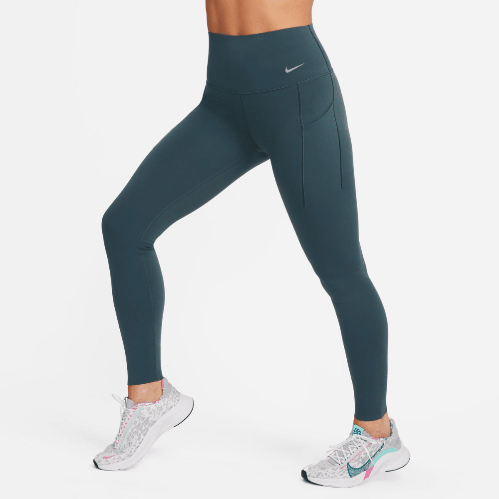 Nike Women's Universa Running Tights - BlackToe Running#colour_deep-jungle-black