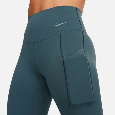Nike Women's Universa Running Tights - BlackToe Running#colour_deep-jungle-black