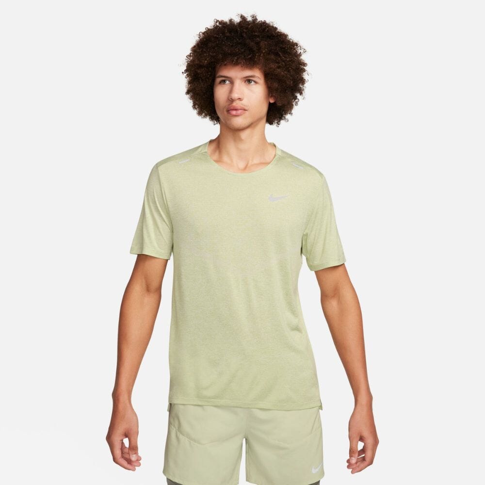 Nike Rise 365 Men's Dri-FIT Short-Sleeve Running Top Men's Top - BlackToe Running#colour_olive-aura-reflective-silver