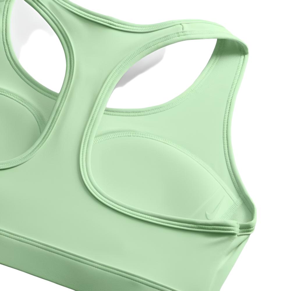 Nike Women's Dri-Fit Swoosh Medium Support Sports Bra - BlackToe Running#colour_vapor-green-white