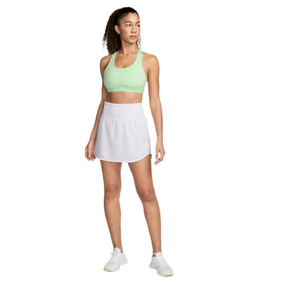 Nike Women's Dri-Fit Swoosh Medium Support Sports Bra - BlackToe Running#colour_vapor-green-white