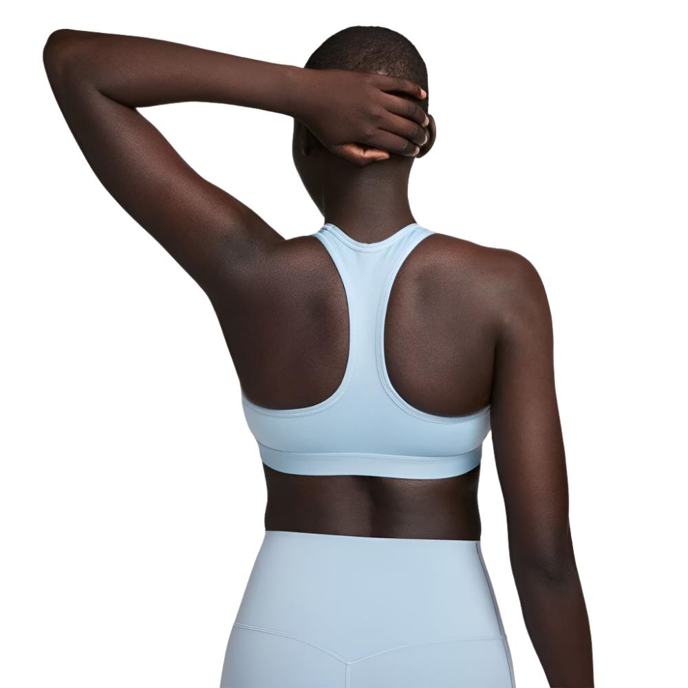 Nike Women's Dri-Fit Swoosh Medium Support Sports Bra - BlackToe Running#colour_armory-blue-white