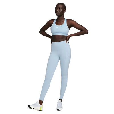 Nike Women's Dri-Fit Swoosh Medium Support Sports Bra - BlackToe Running#colour_armory-blue-white